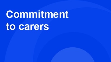 Mind The Gap Commitment To Carers Button. Links To A Page Containing Commitment To Carers Information